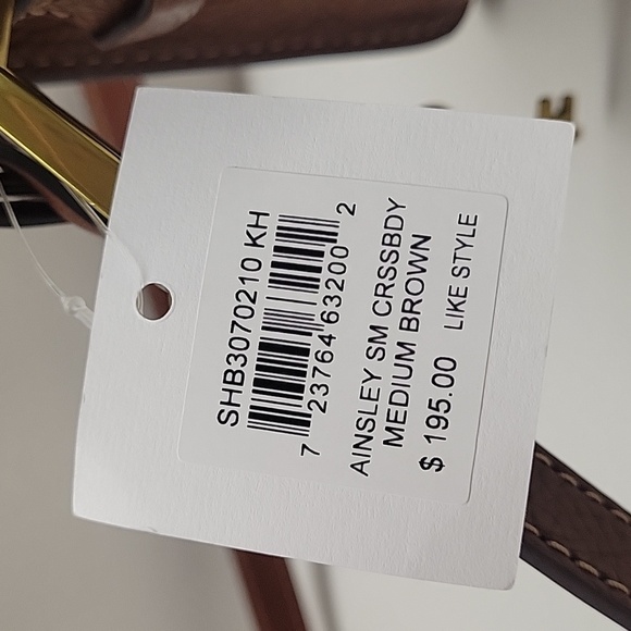 NWT Fossil Ainsley Small Flap Crossbody handbag Medium Brown Leather SHB3070210 - Picture 7 of 17